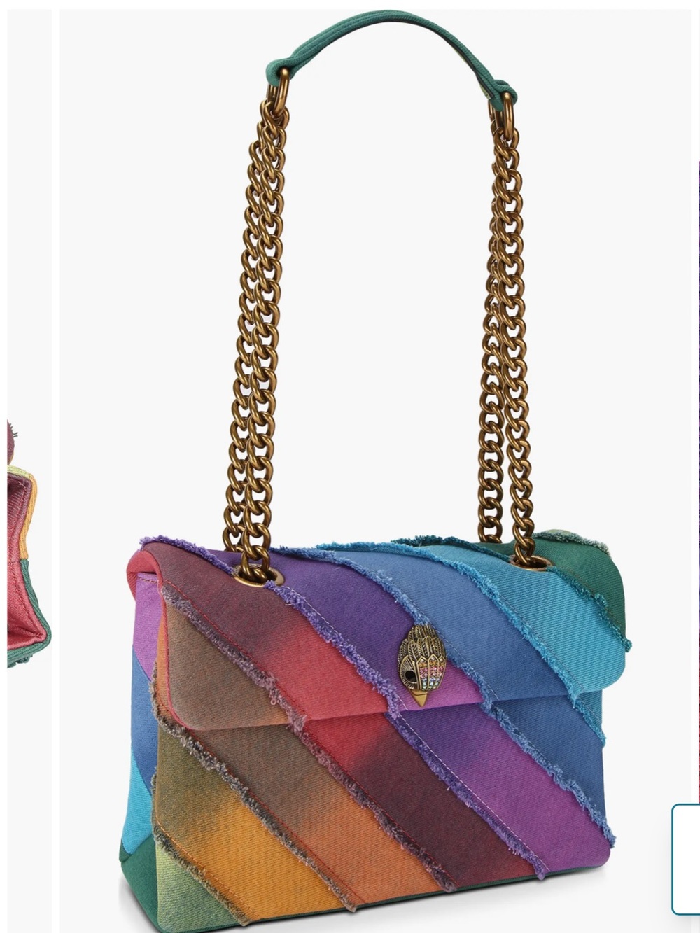 Kurt Geiger NWOT Rainbow Denim Kensington W/Dustbag - Picture 5 of 12